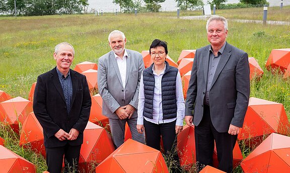 Dr. Egbert Mundt, Dr. Holger Vogel, Prof. Dr. Christa Kühn & Dr. Gerfried Zeller (v.l.n.r.) (Foto: Mandy Jörn, FLI)